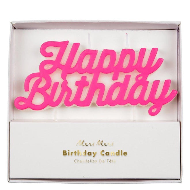 Meri Meri Happy Birthday Pink Candle