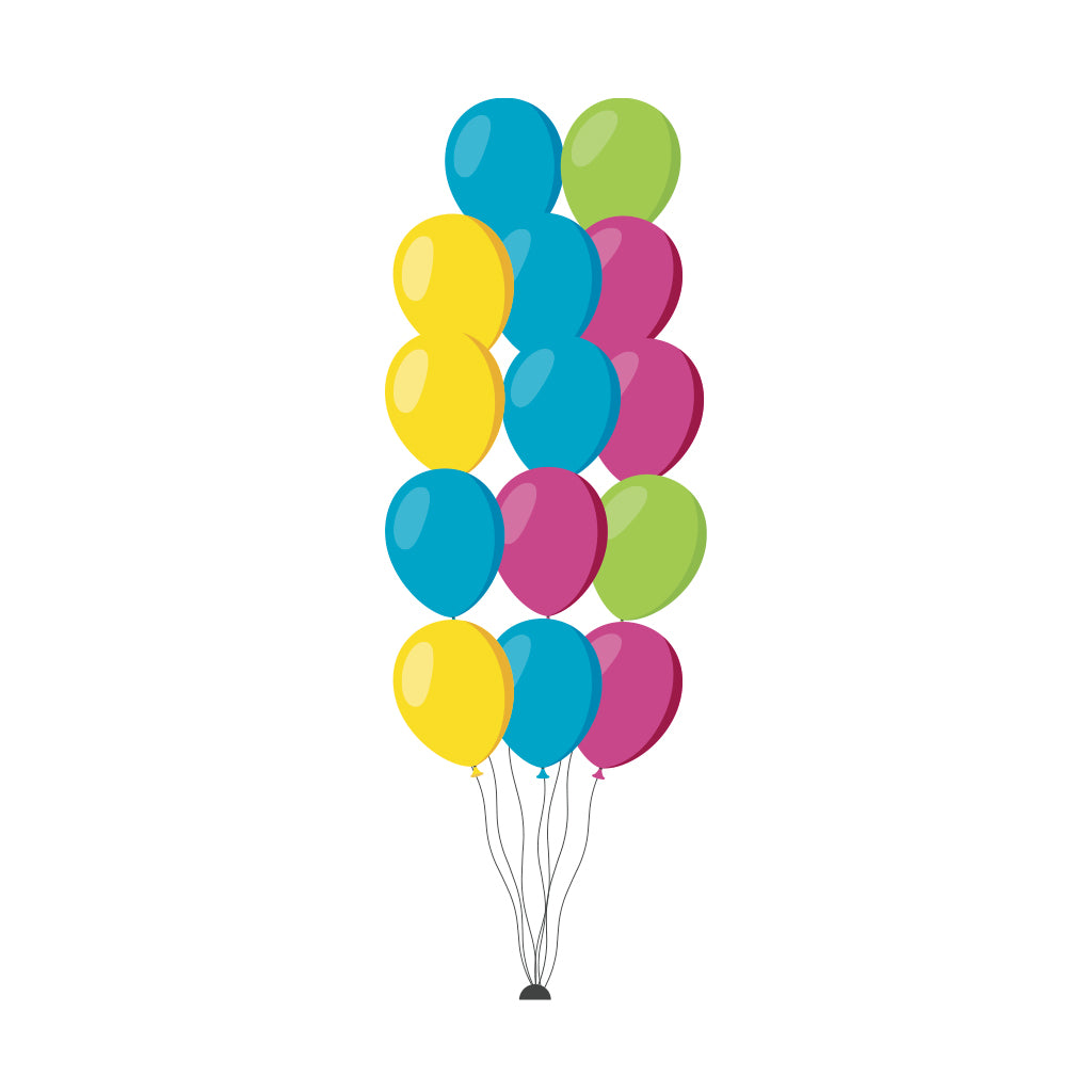14 Helium Metallic/Fashion Balloon Bouquet with one Chrome