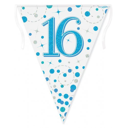 Sparkling Blue Fizz 16th Birthday Bunting