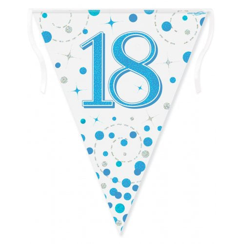 Sparkling Blue Fizz 18th Birthday Bunting