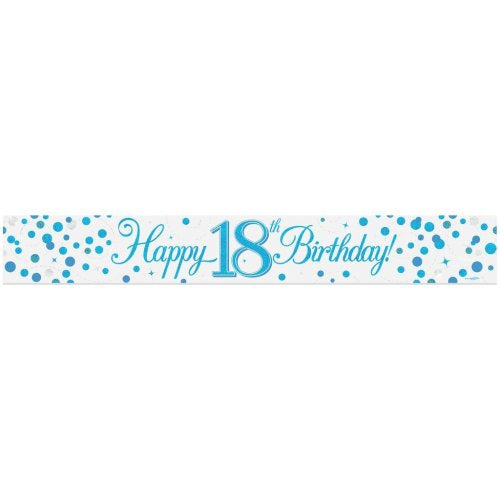 Sparkling Fizz Blue 18th Birthday Banner