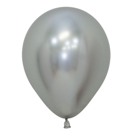 Reflex Silver 12cm Latex Balloons Bag of 50