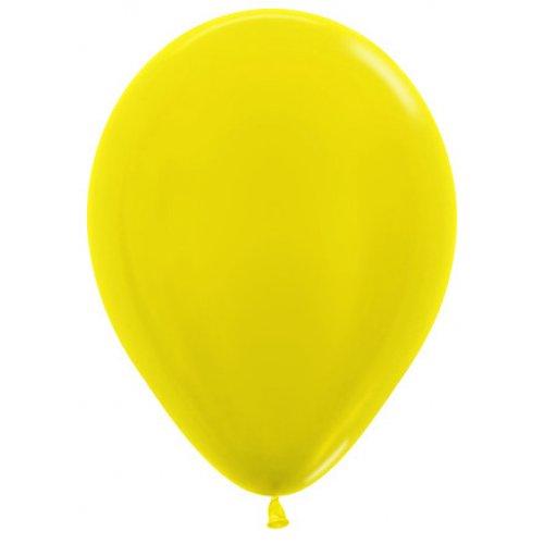 Metallic Yellow 30cm Latex Balloons Pack of 100