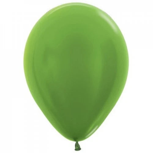 Metallic Lime Green 30cm Latex Balloons 25 Pack