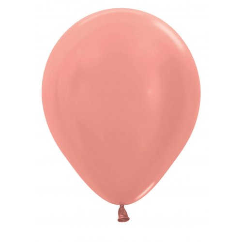 Metallic Rose Gold 30cm Latex Balloons Pack of 25