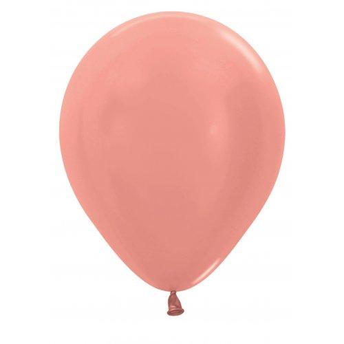 Metallic Rose Gold 30cm Latex Balloons Pack of 100
