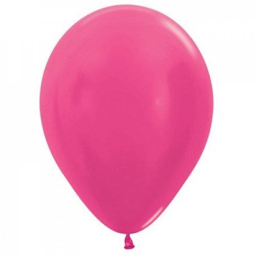 Metallic Fuchsia 30cm Latex Balloons Pack of 100