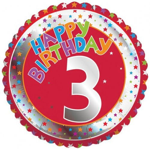Happy Birthday Red 3 Foil Balloon