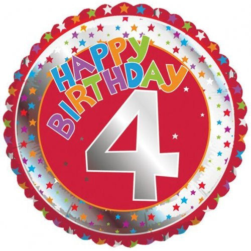 Happy Birthday Red 4 Foil Balloon