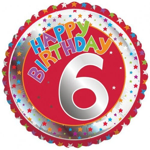 Happy Birthday Red 6 Foil Balloon