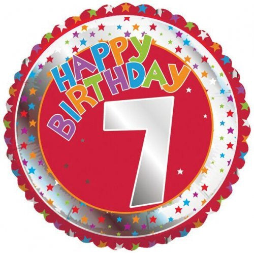 Happy Birthday Red 7 Foil Balloon