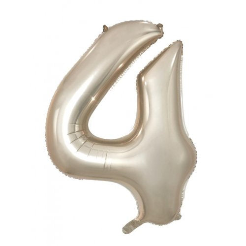 Champagne 86 cm Number 4 Supershape Foil Balloon