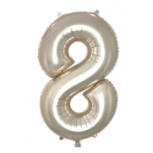 Champagne 86 cm Number 8 Supershape Foil Balloon