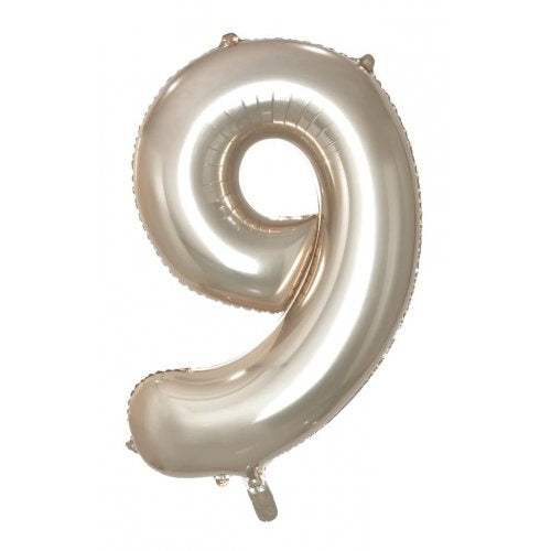 Champagne 86 cm Number 9 Supershape Foil Balloon