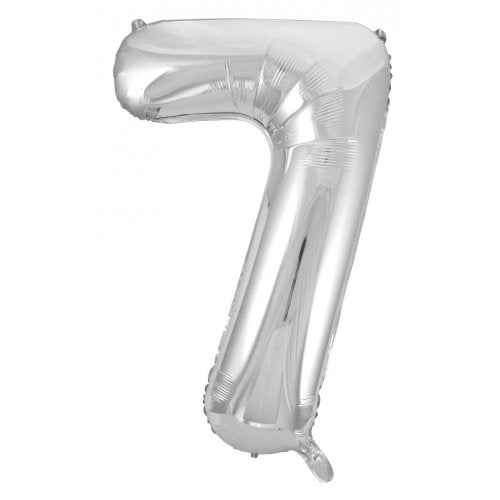 Silver 86 cm Number 7 Supershape Foil Balloon