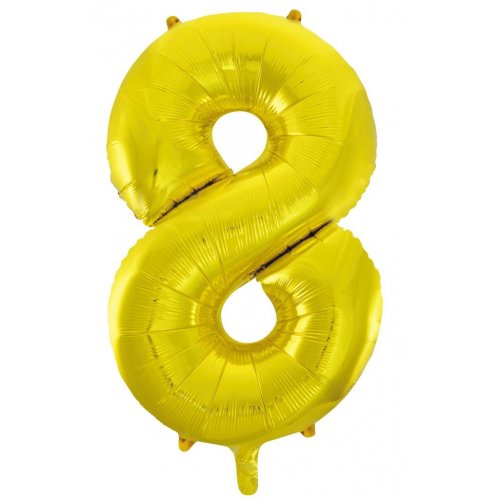 Gold 86 cm Number 8 Supershape Foil Balloon