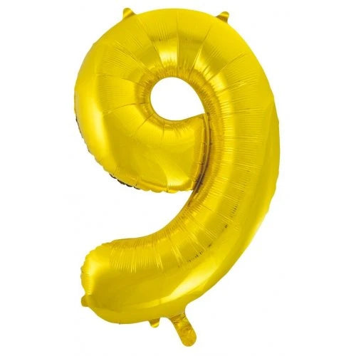 Gold 86 cm Number 9 Supershape Foil Balloon