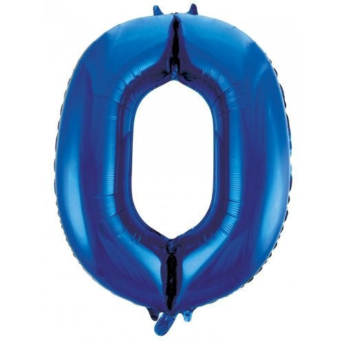 Blue Number 0 Supershape Foil Balloon