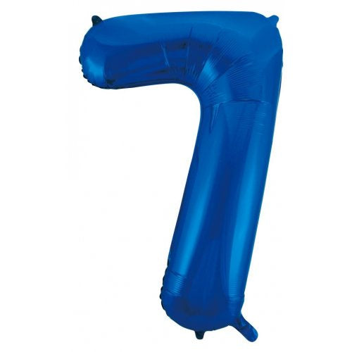 Blue Number 7 Supershape Foil Balloon