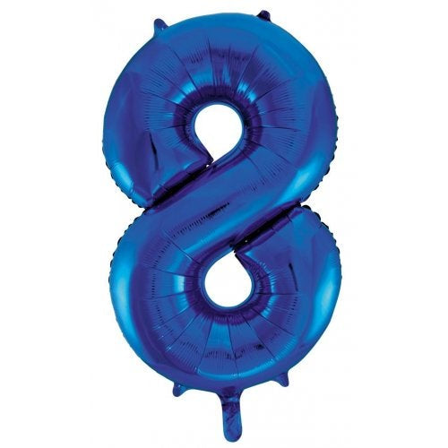 Blue Number 8 Supershape Foil Balloon