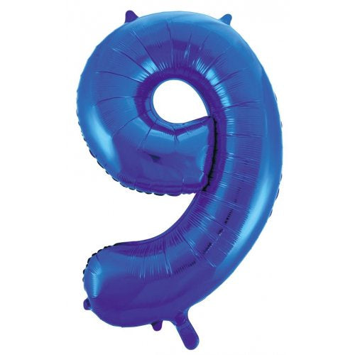 Blue Number 9 Supershape Foil Balloon