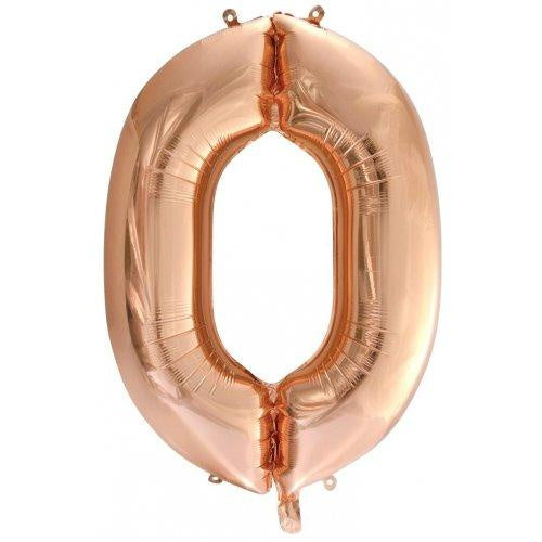 Rose Gold Number 0 Supershape Foil Balloon
