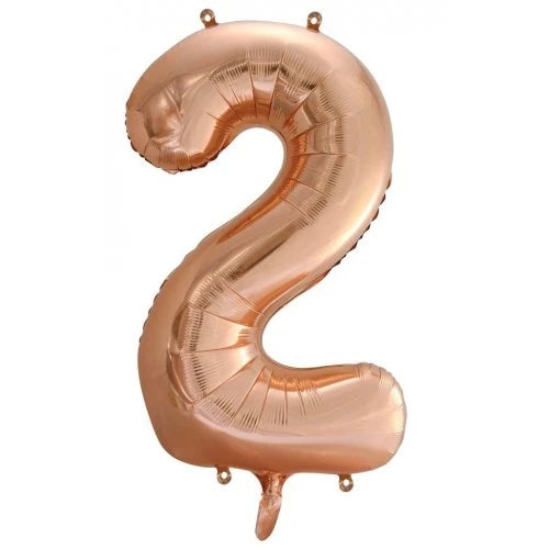 Rose Gold Number 2 Supershape Foil Balloon