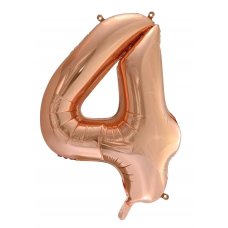 Rose Gold Number 4 Supershape Foil Balloon