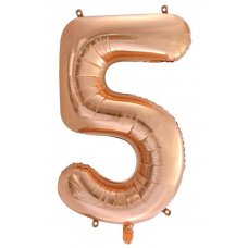 Rose Gold Number 5 Supershape Foil Balloon