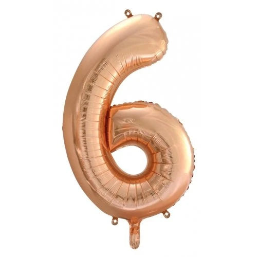 Rose Gold Number 6 Supershape Foil Balloon