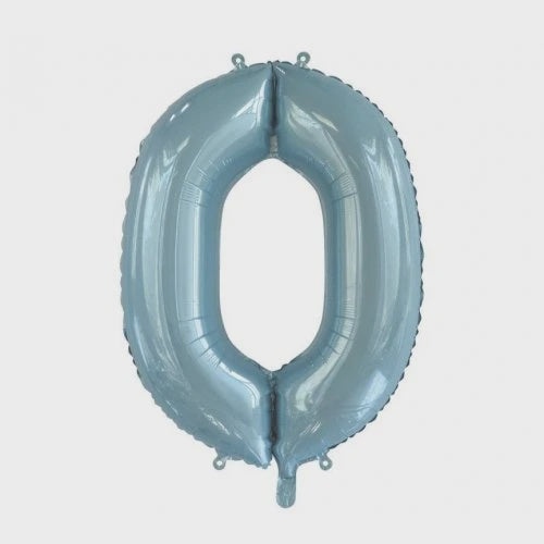 Light Blue Number 0 Supershape Foil Balloon