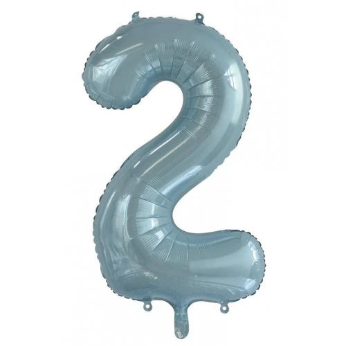 Light Blue Number 2 Supershape Foil Balloon