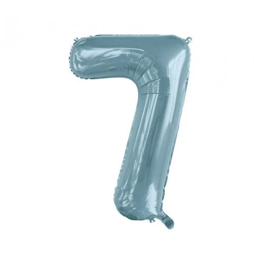Light Blue Number 7 Supershape Foil Balloon