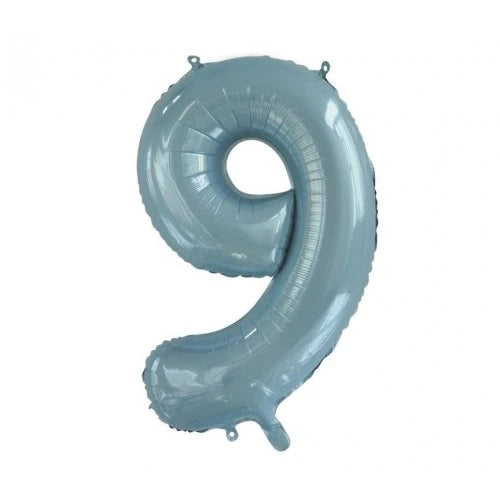 Light Blue Number 9 Supershape Foil Balloon