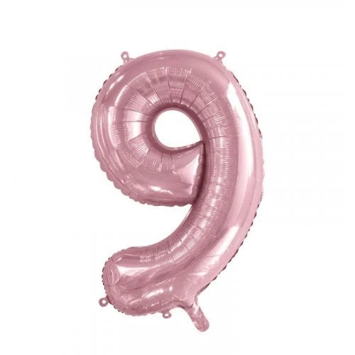 Pastel Pink Number 9 Supershape Foil Balloon
