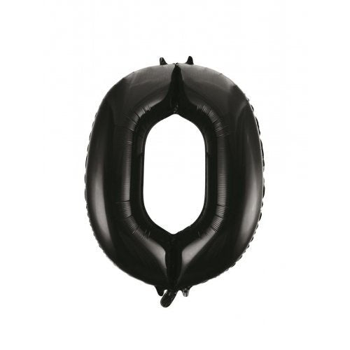 Black Number 0 Supershape Foil Balloon