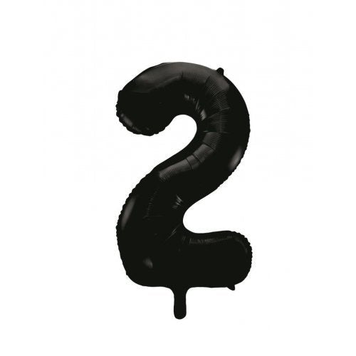 Black Number 2 Supershape Foil Balloon