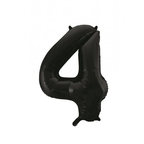 Black Number 4 Supershape Foil Balloon
