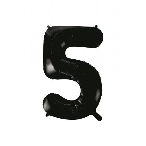 Black Number 5 Supershape Foil Balloon