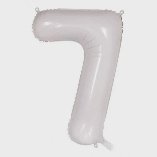White Number 7 Supershape Foil Balloon