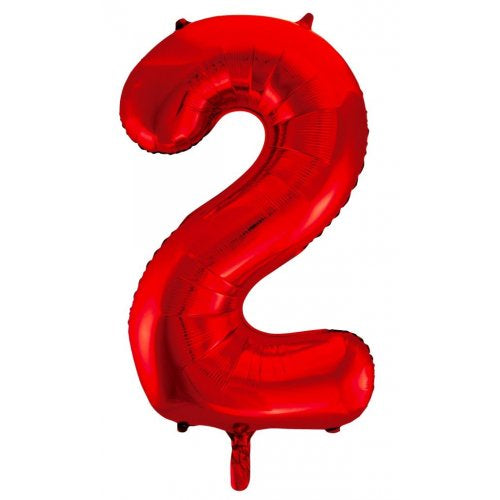 Red Number 2 Supershape Foil Balloon
