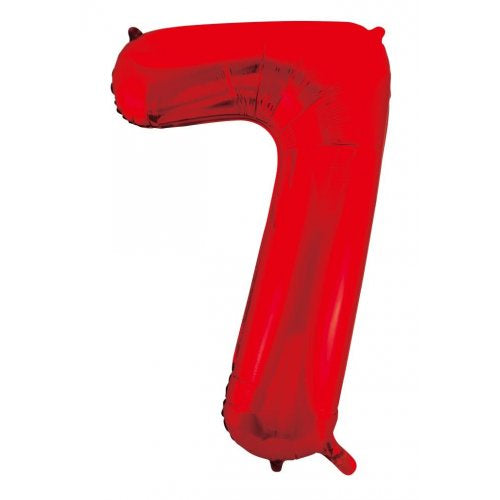 Red Number 7 Supershape Foil Balloon
