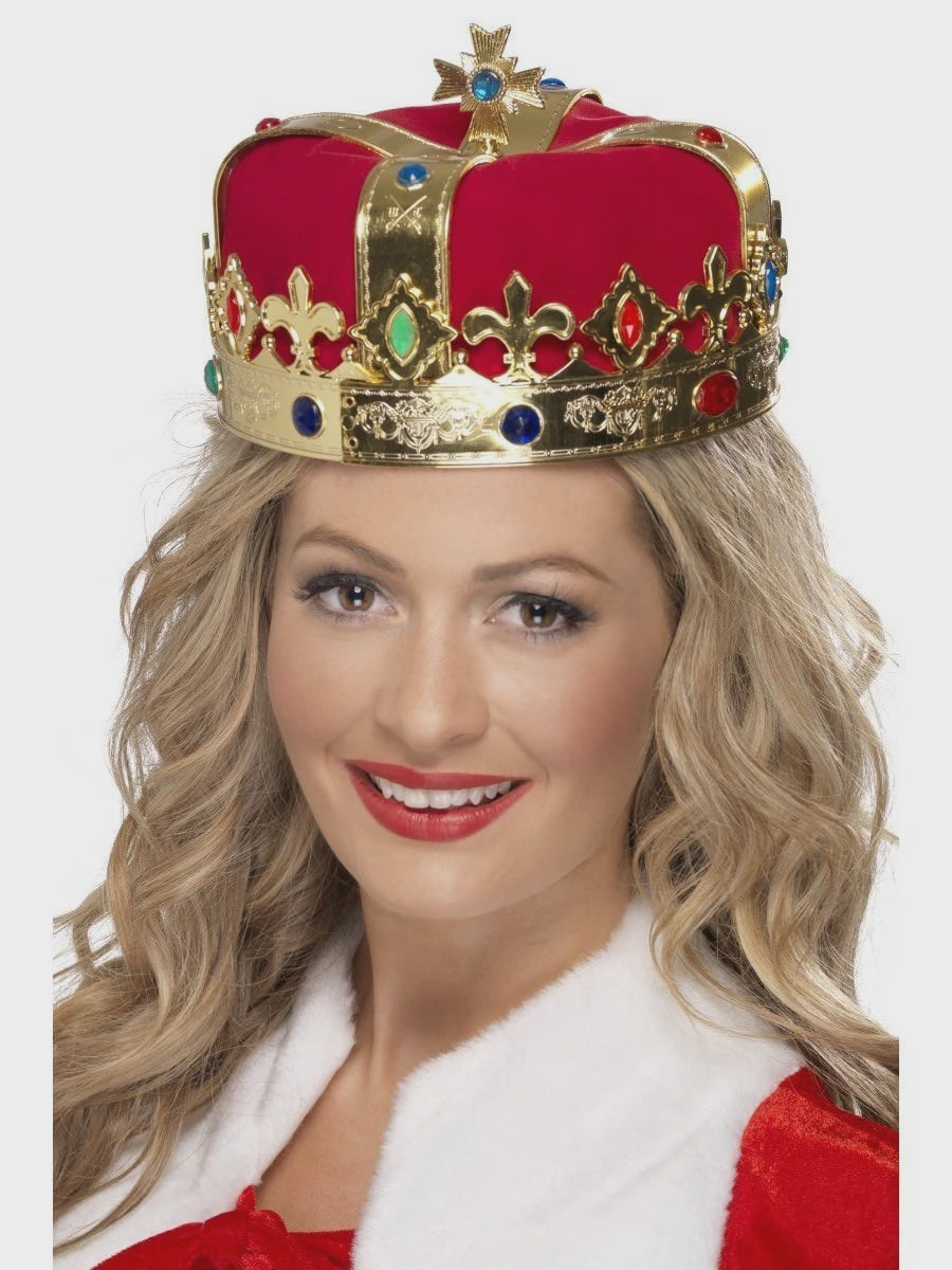 Elegant Royalty Crown in Red and Gold