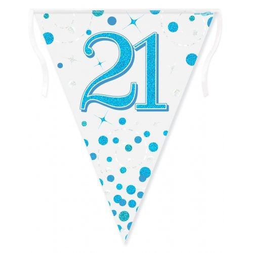 Sparkling Blue Fizz 21st Birthday Bunting