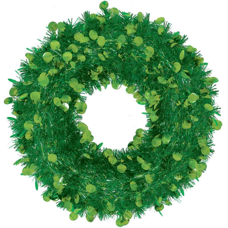 Christmas Green Jumbo Tinsel Wreath