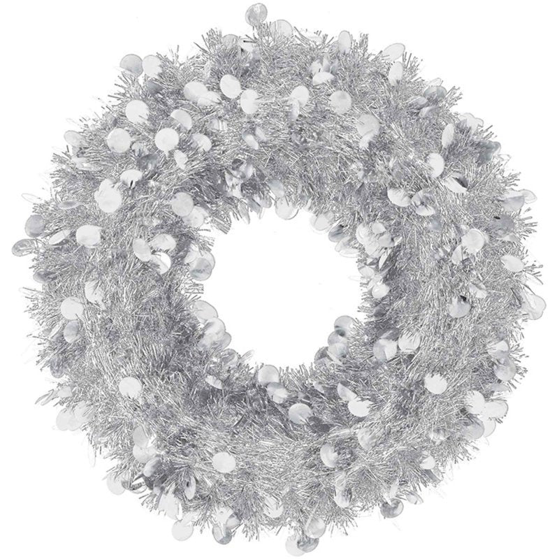Christmas Silver Jumbo Tinsel Wreath