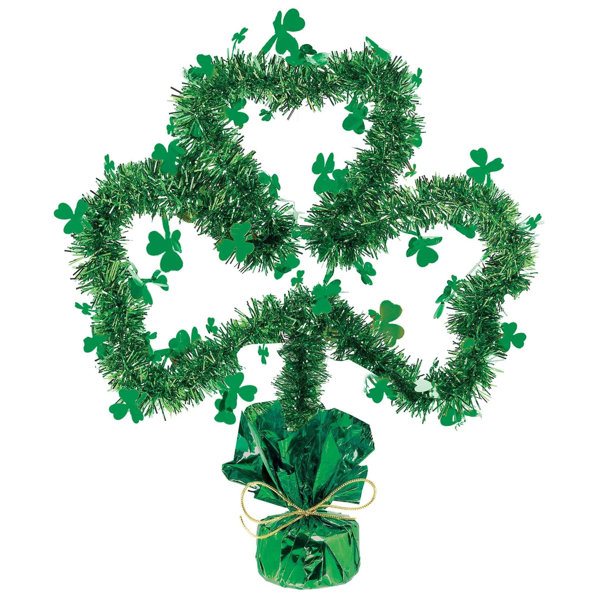 St Pats Tinsel Shamrock Centrepiece