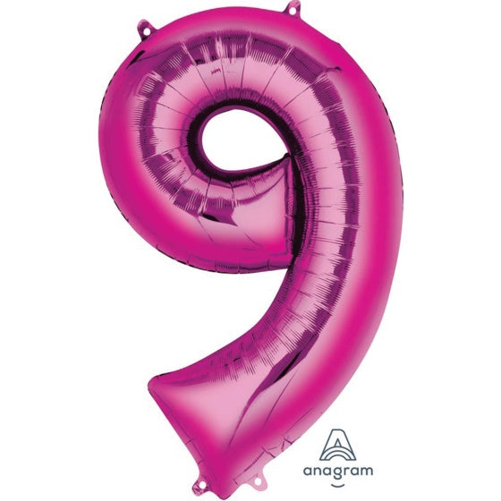 Pink Number 9 86 cm Foil Balloon