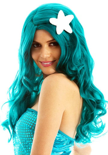 Long turquoise wig best sale