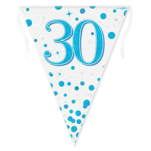 Sparkling Blue Fizz 30th Birthday Bunting